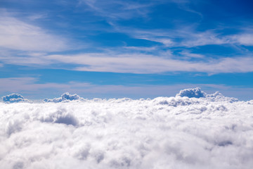 landscape look down from the airplane look see the sky and cloud beautiful