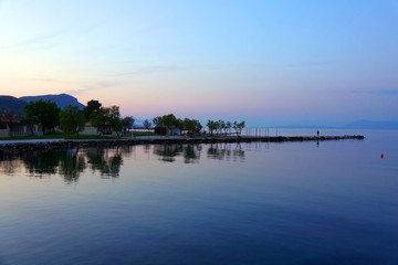 Küste bei Messonghi, Korfu, abends