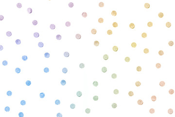 Rainbow glitter dot paper cut on white background - isolated