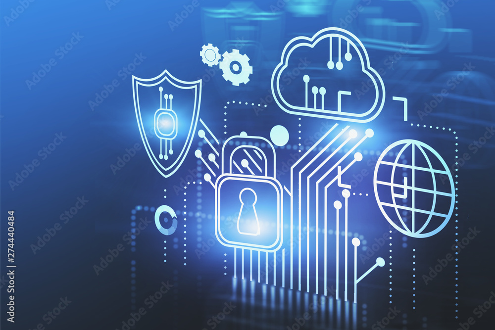 Poster cyber security and cloud computing interface