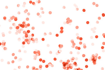 Bright coral confetti isolated on white background.