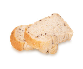 sliced bread isolated on white background