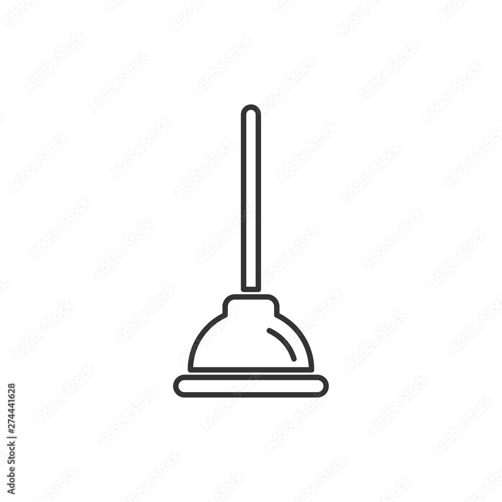 Poster Plunger icon template black color editable. Plunger symbol Flat vector sign isolated on white background. Simple logo vector illustration for graphic and web design.