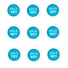 Circular paper labels blue discount on sale