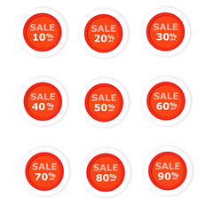 Circular paper labels red discount on sale