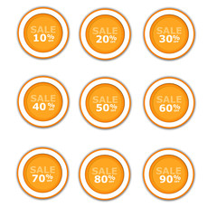 orange circular paper labels on sale