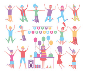 bundle of people celebration birthday characters