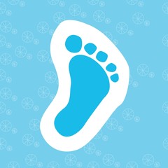 Baby footprint icon. Flat symbol design vector illustration of child footprint. Cute icon for web.