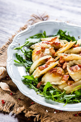 Dumplings - cheese noodles with bacon