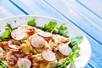 Dumplings - cheese noodles with bacon