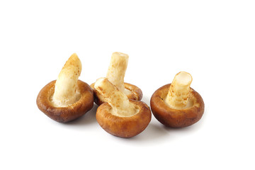 Fresh brown chestnut mushrooms vegetable isolated on white background