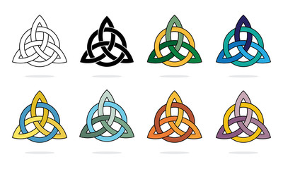 Three Pointed Triquetra or Trinity Knot Vector Illustration