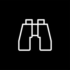 Binocular Icon On Black Background. Black Flat Style Vector Illustration