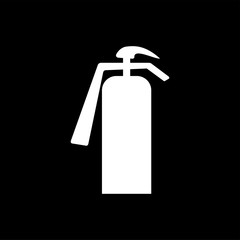 Fire Extinguisher Icon On Black Background. Black Flat Style Vector Illustration