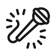 karaoke microphone - minimal line web icon. simple vector illustration. concept for infographic, website or app.con. simple vector illustration. concept for infographic, website or app.