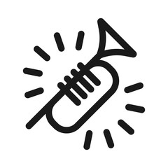 music instrumental - minimal line web icon. simple vector illustration. concept for infographic, website or app.