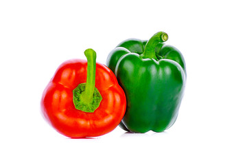 red ,green  pepper isolated on white background