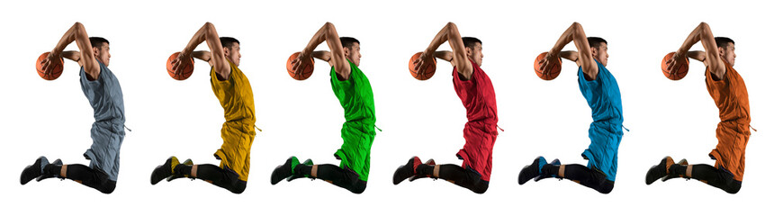 Man basketball player. Multicolored image