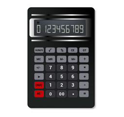 Calculator vector business accounting calculation technology calculating finance illustration set of mathematical object with buttons calculated mathematics numbers isolated on white background