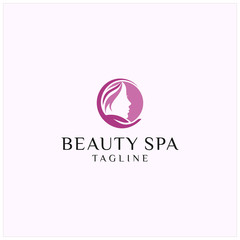 beauty woman spa logo template illustration vector icon