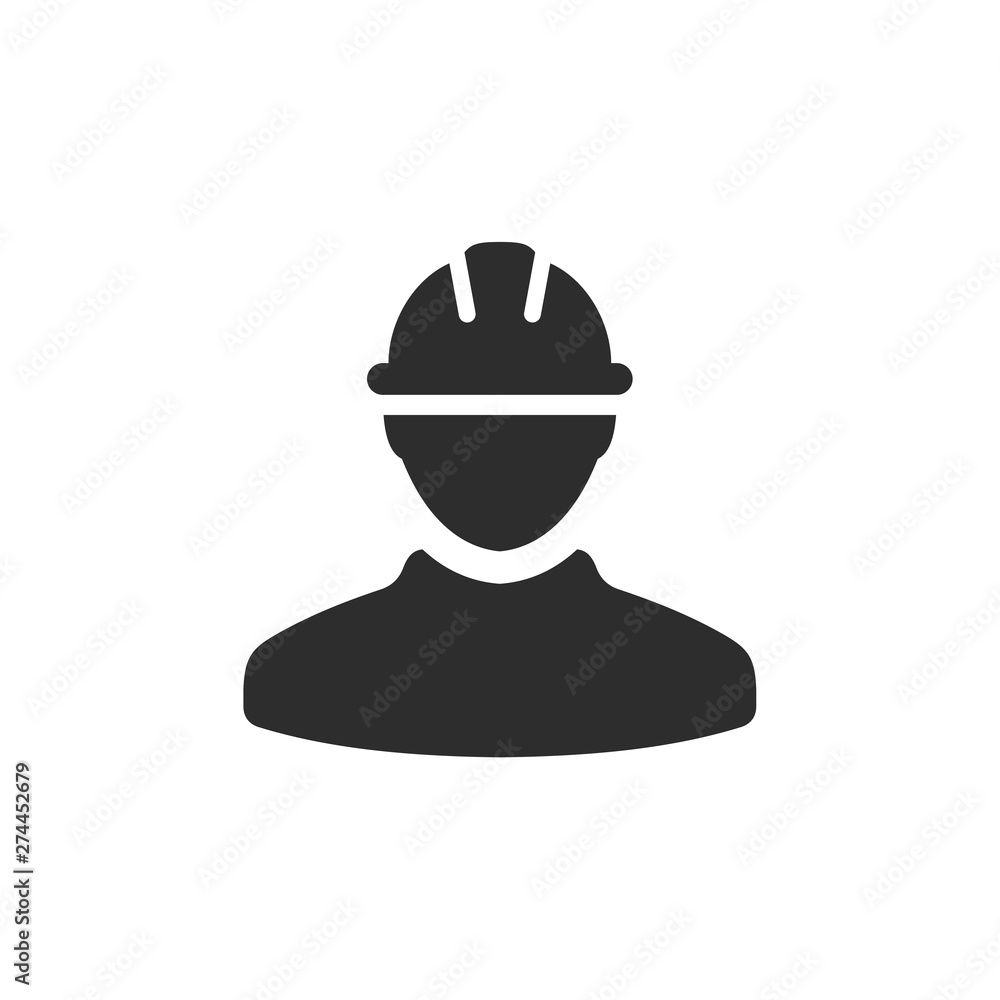 Aufkleber construction worker icon template black color editable. construction worker symbol flat vector sign 