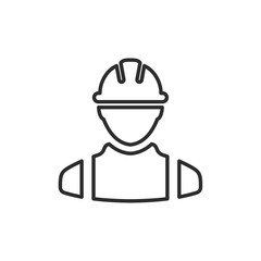 Construction worker icon template black color editable. Construction worker symbol Flat vector sign isolated on white background. Simple logo vector illustration for graphic and web design.
