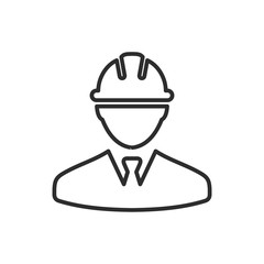 Construction worker icon template black color editable. Construction worker symbol Flat vector sign isolated on white background. Simple logo vector illustration for graphic and web design.