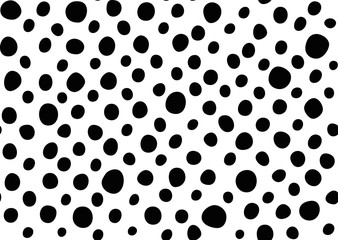 Black polka dot hand drawn seamless pattern