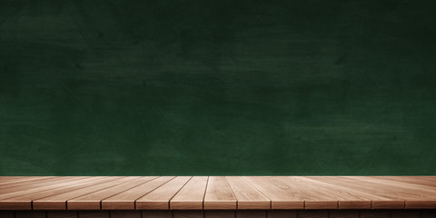 Colorful wooden platform background: blackboard/chalkboard. ( 3D rendering computer digitally generated illustration.)