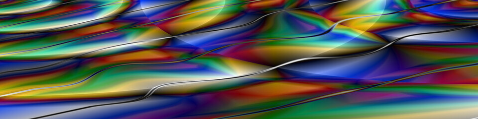 Digital Art, panoramic abstract three-dimensional objects with soft lighting, Germany