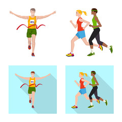 Isolated object of sport and winner logo. Set of sport and fitness stock symbol for web.