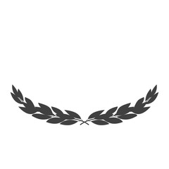Wide laurel wreath vector icon isolated on white © PF-Images