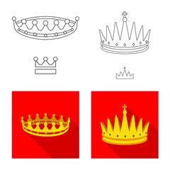 Vector design of medieval and nobility logo. Set of medieval and monarchy stock symbol for web.