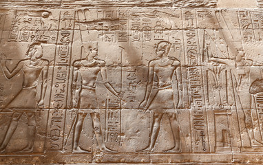 Egyptian Hieroglyphs in Luxor Temple, Luxor, Egypt