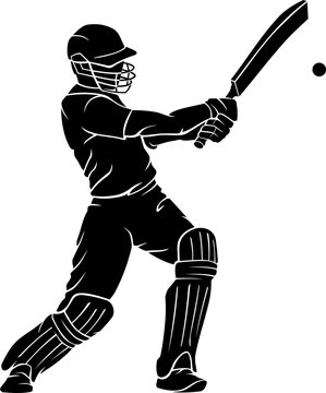 Cricket Player Bat Swing