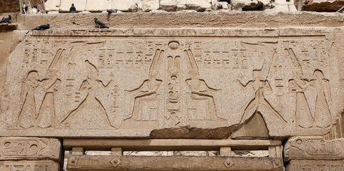 Egyptian Hieroglyphs in Luxor Temple, Luxor, Egypt