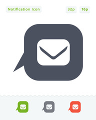 Notification Bubble & Mail - Sticker Icons