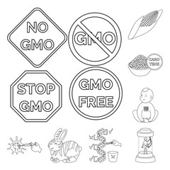 Vector design of genetic and science sign. Set of genetic and organic stock vector illustration.
