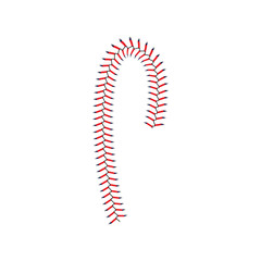 Baseball lace or red seam of the softball element vector illustration isolated.