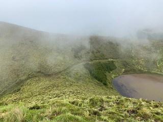 fog on the river on São Miguel island, Azores, Portugal near Sete Cidades