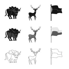 Isolated object of traditional and tour logo. Collection of traditional and landmarks stock symbol for web.