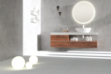 Lighting in modern bathroom