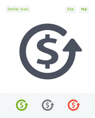 Fototapeta premium Dollar & Return Arrow - Sticker Icons