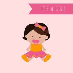 Baby shower design. It's a girl card