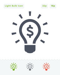 Light Bulb & Dollar Sign - Sticker Icons