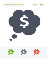 Thought Bubble & Dollar Sign - Sticker Icons