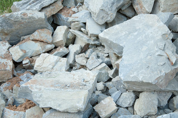 a bunch of big stones. The texture of the stone. Construction material