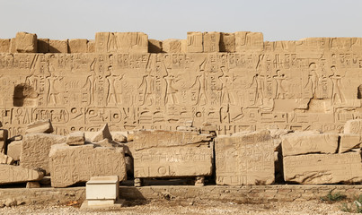 Hieroglyphics in Karnak Temple, Luxor, Egypt