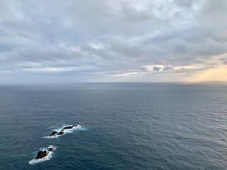 Ocean coast of on São Miguel island, Azores, Portugal