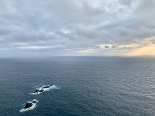 Ocean coast of on São Miguel island, Azores, Portugal